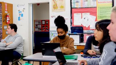 student on a laptop