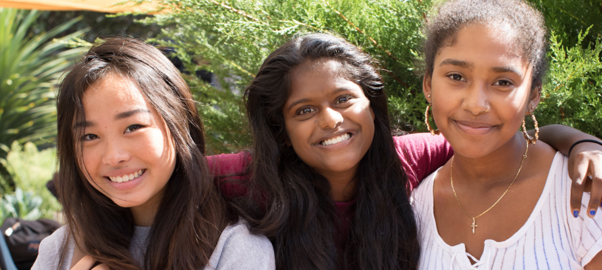 students pose outside