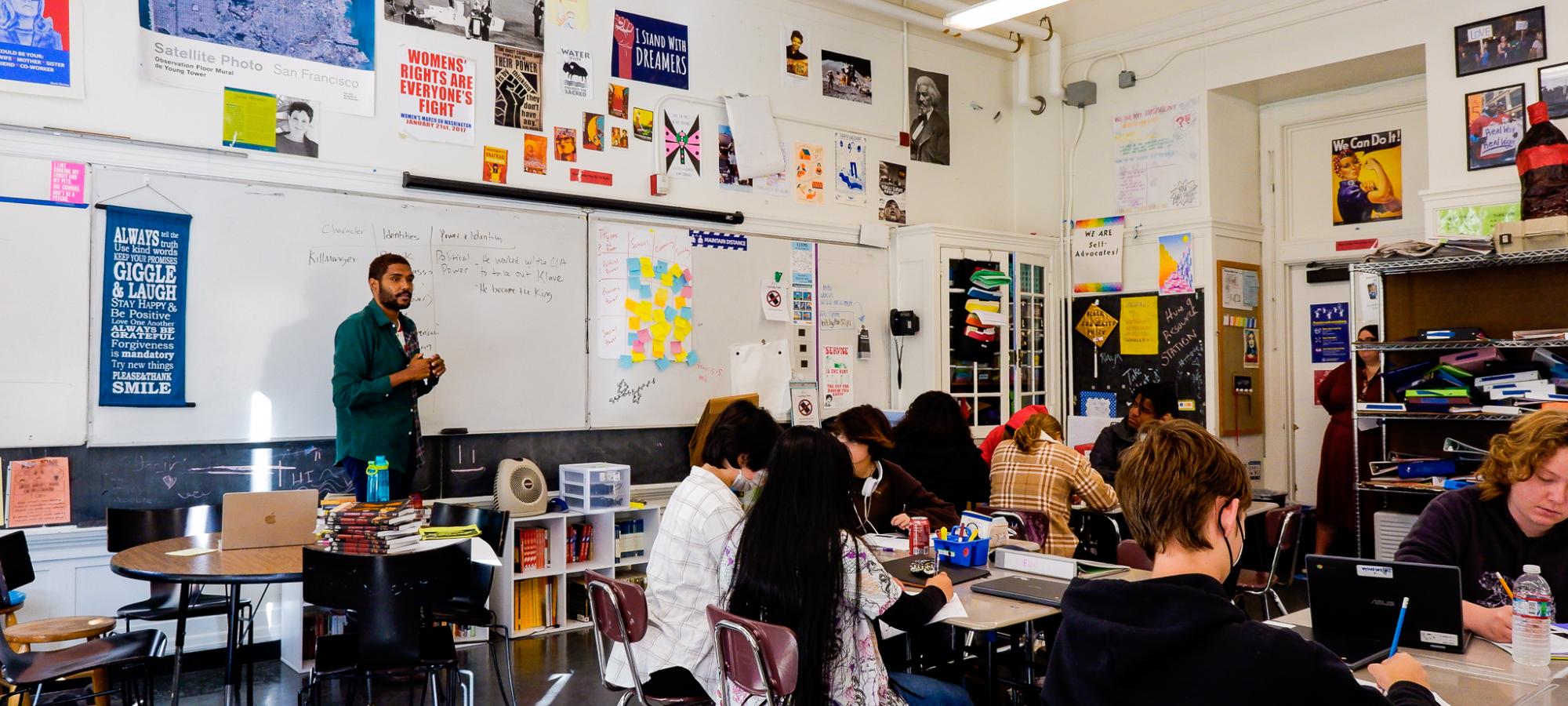 Teacher leading classroom