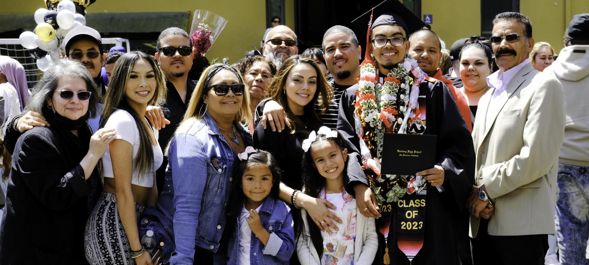 family at graduation